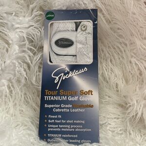 Men’s Golf Glove, left hand, white and black size large